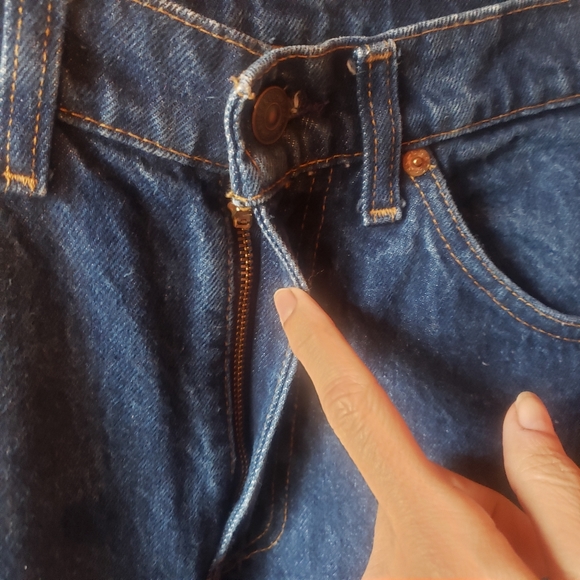 vtg 84 levi's 509 regular fit leather patch orange tab medium wash jeans 31x30 - Picture 5 of 13